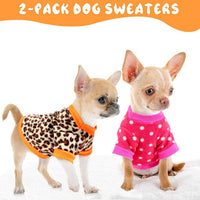 Friofmuy 2-piece fleece dog sweaters for small dogs in four print options - view 4