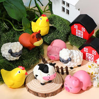 Wettarn 12 Farm Animal Foam Stress Toy Party Favors Fidget Toy Bulk Cute Farm Animal Stress Relief Gift Supplies for Adults Kids Graduation Classroom Reward Bathtub Beach Pool Mental Stimulation