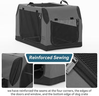 PETSFIT Dog Travel Crate, Soft Sided Dog Crate, Easy to Set Up - 36.0"L x 24.0"W x 23.0"H / Grey - image 4