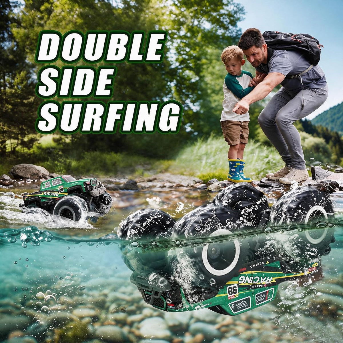 Calefwe amphibious RC monster truck with brick-built shell and gesture control watch - view 9