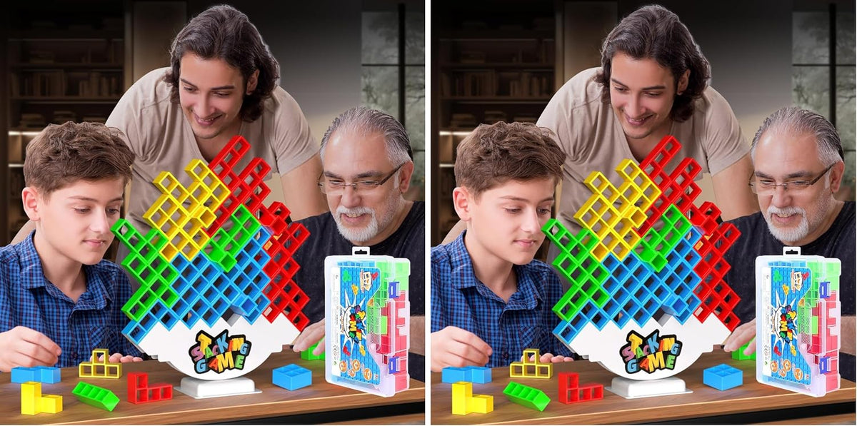 48PCS Stacking Game for Adult & Kids with 48 Cards - 48PCS Tower Stack (Pack of 2)