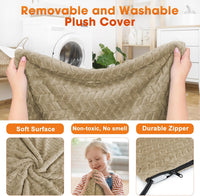 Heated Cat Bed, Waterproof Cat Heating Pad with Timer Temperature Adjustable, Indoor Heated - Brown / Medium(28"x20") - image 3
