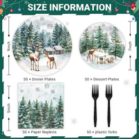 GOLDGAO Christmas paper plates and napkins with buffalo plaid border and snowman print - view 11