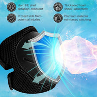 Adjustable Kids Helmet with Knee Pad, Elbow Pads & Wrist Guards - black / Medium( 8-14 years ) - image 3