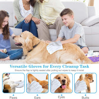 Dog Cleaning Gloves Wipes 15pcs Deodorizing Disposable Pet Grooming - 30pcs - image 2