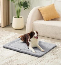 Made4Pets Dog Crate Pad Bed for Medium Dogs, Washable & Reversible, Anti-Slip Kennel Mat for Cozy Sleeping, Soft Fluffy Dog Bed for Indoor & Outdoor Use, 29"x21", Gray