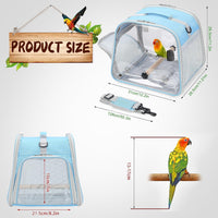 Small Bird Carrier, Large Window Travel Cage with Stand and Easy Clean Tray for Parrot Parakeet - Blue - image 2