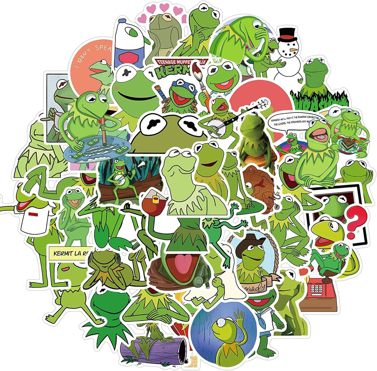 Kermit Frog Puppet with Puppet Control Rod & 50 Pcs Kermit The Frog - Green Without Rod - image 3