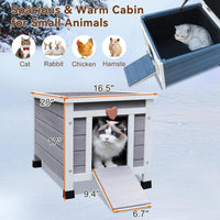 Cat House for Outdoor Cats - Grey (with Liner) - image 2