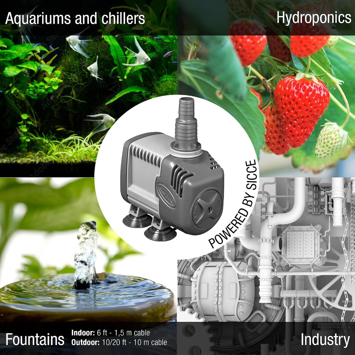 SICCE Syncra Silent 1.5 submersible aquarium pump rated 357 GPH - view 2