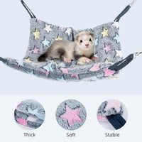 Niteangel Hanging Hammock Nap Sack Swing Bag Pet Sleeper for Ferret - Cream / Stars - image 3
