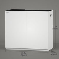 LANDEN Aquarium Stand and Cabinet, for up to 44Gal Tank, Fish Tank, Nano Foam Leveling Mat Included, Contemporary and Simple Design, Wooden Matte White Painted W35.5xD17.7xH31.49in (Stand Only)