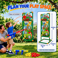 EagleStone space shooting target game with 2 air guns, foam balls and basketball hoop - view 8