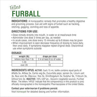 HomeoPet Feline Furball, Safe and Natural Hairball Medicine for Cats, Natural Pet Medicine, 15 Milliliters