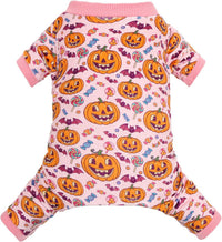 CuteBone Small Dogs Outfit Soft Puppy Onesies Pjs Christmas Dog - Candy Pumpkin / X-Small