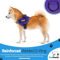 PawPawify Custom No Pull Dog Harness with Name and Phone Number, Heavy Duty Personalized Pet Vest to Prevent Tugging, Pulling, or Choking, Training and Walking (New Purple, L (40-60 LBS))