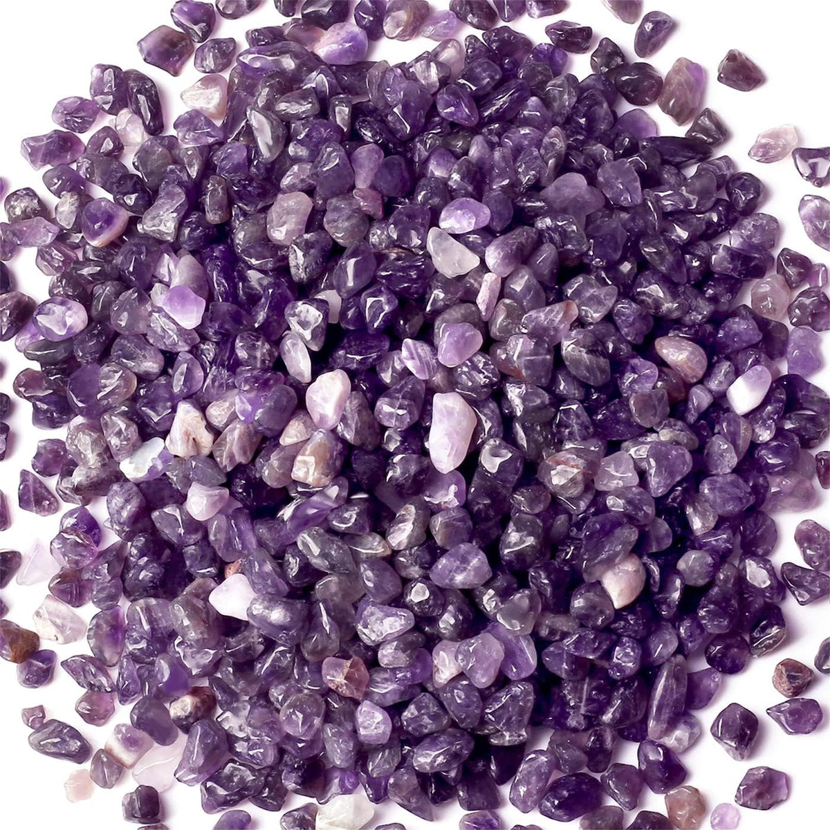 Fluorite Aquarium Gravel Rocks Natural Tumbled Healing Crystal Chips - Amethyst / 1 Pound