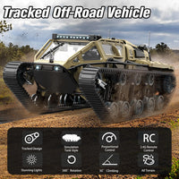 Mostop RC Tank Car, 1:16 Scale 2.4Ghz Remote Control Crawler High Speed Tank, Off-Road RC Tracked - Brown Yellow - image 2