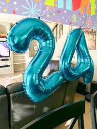 Number Balloons 1st Birthday Decorations - Light Blue / Number 2 - image 4