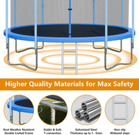 ALTLER 12 FT outdoor trampoline with safety enclosure and ladder - view 4