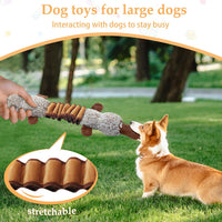 Squeaky Dog Toys, Stuffed Large Dog Toys to Keep Them Busy - Brown - image 4