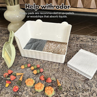 Large Rabbit Litter Box Bunny Potty Training Corner Litter Pan Comes - White - image 4