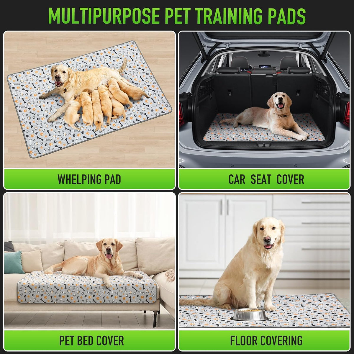 Hompet Dog Grass Pad with Tray Large, 35"x22.5" - Gray / 51 x 28" - image 3