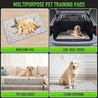 Hompet Washable Pee Pads for Dogs, 45"x27.5", 2-Pack Thick Heavy Absorbency Reusable Pee Pads Prevent Leakage Non-Slip, Pet Training Pads for Puppy Playpen, Crate, Potty, Floor, Bed, Sofa