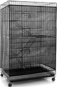 Bird Cage Net Cover Seed Catcher - Black / 59.8 x 39.4 Inch/ 152 x 100 cm