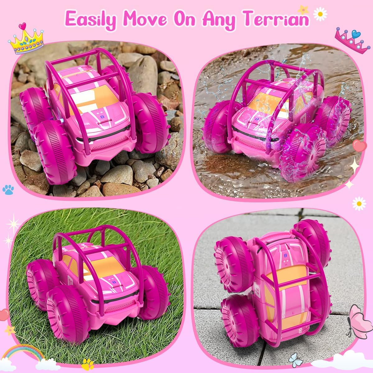 MaxTronic Rechargeable Remote Control Car for Kids - Pink - image 4