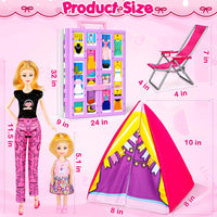 TQRAZ 76 Pcs Doll Car Playset Clothes and Accessories with 11.5 Inch - 164 pcs - image 3