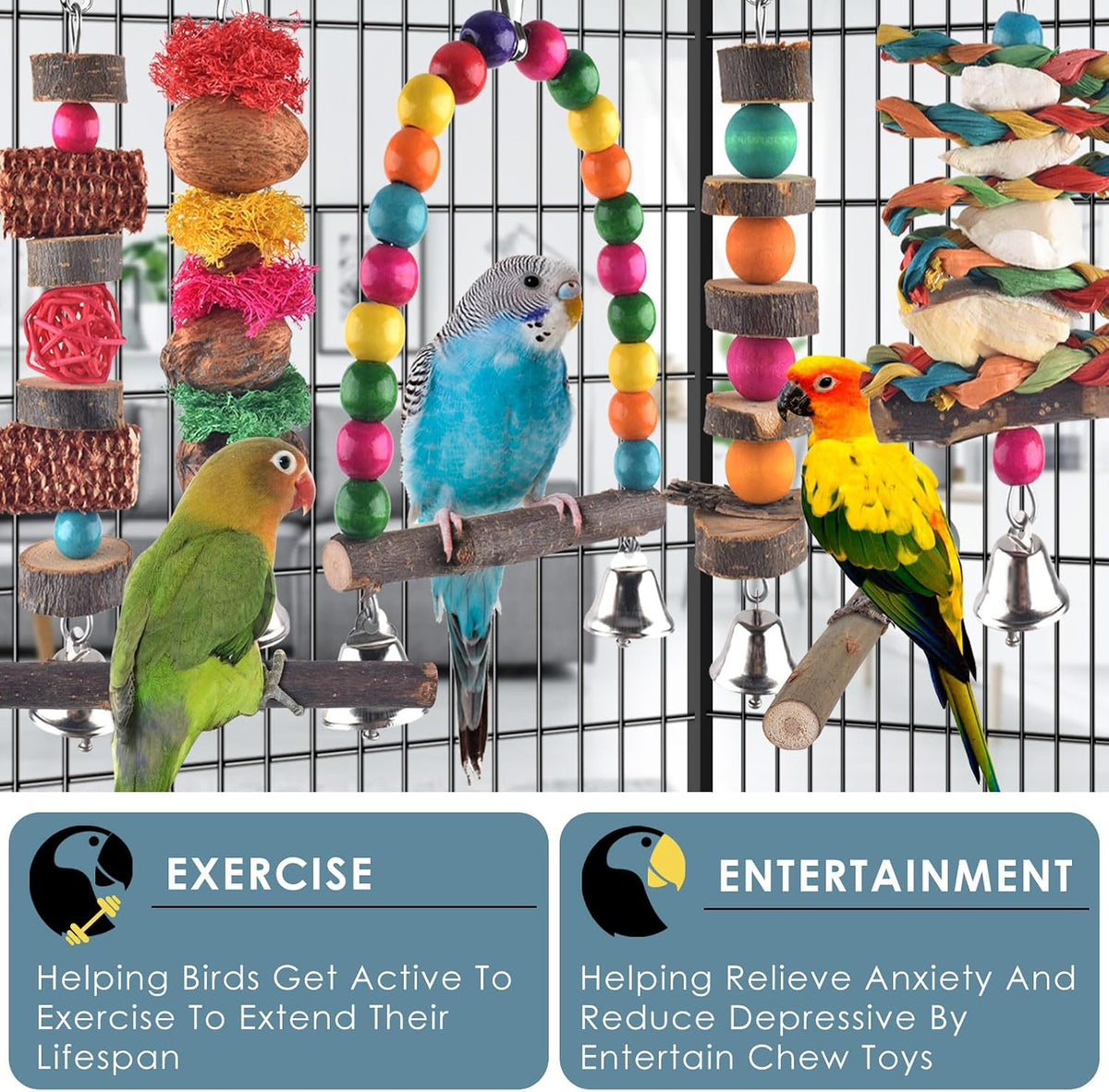 Bissap 7‑Pack Bird Chew Toys - 7 pieces - image 3