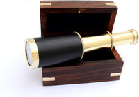 THOR INSTRUMENTS 6" Brass Pirate Telescope with Wooden Box - image 4