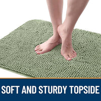 OLANLY Dog Door Mat Set 4-Piece 30x20, Absorbs Moisture and Dirt, Absorbent Non-Slip Washable Doormat, Quick Dry Chenille Mud Mat for Dogs, Entry Indoor Entryway Carpet for Inside Floor, Sage Green