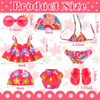 Kajaia 8 Pcs 18 Inch Doll Swimsuits Clothes and Accessories – Fun for Kids & Family - Bright Pink / Lovely - image 4