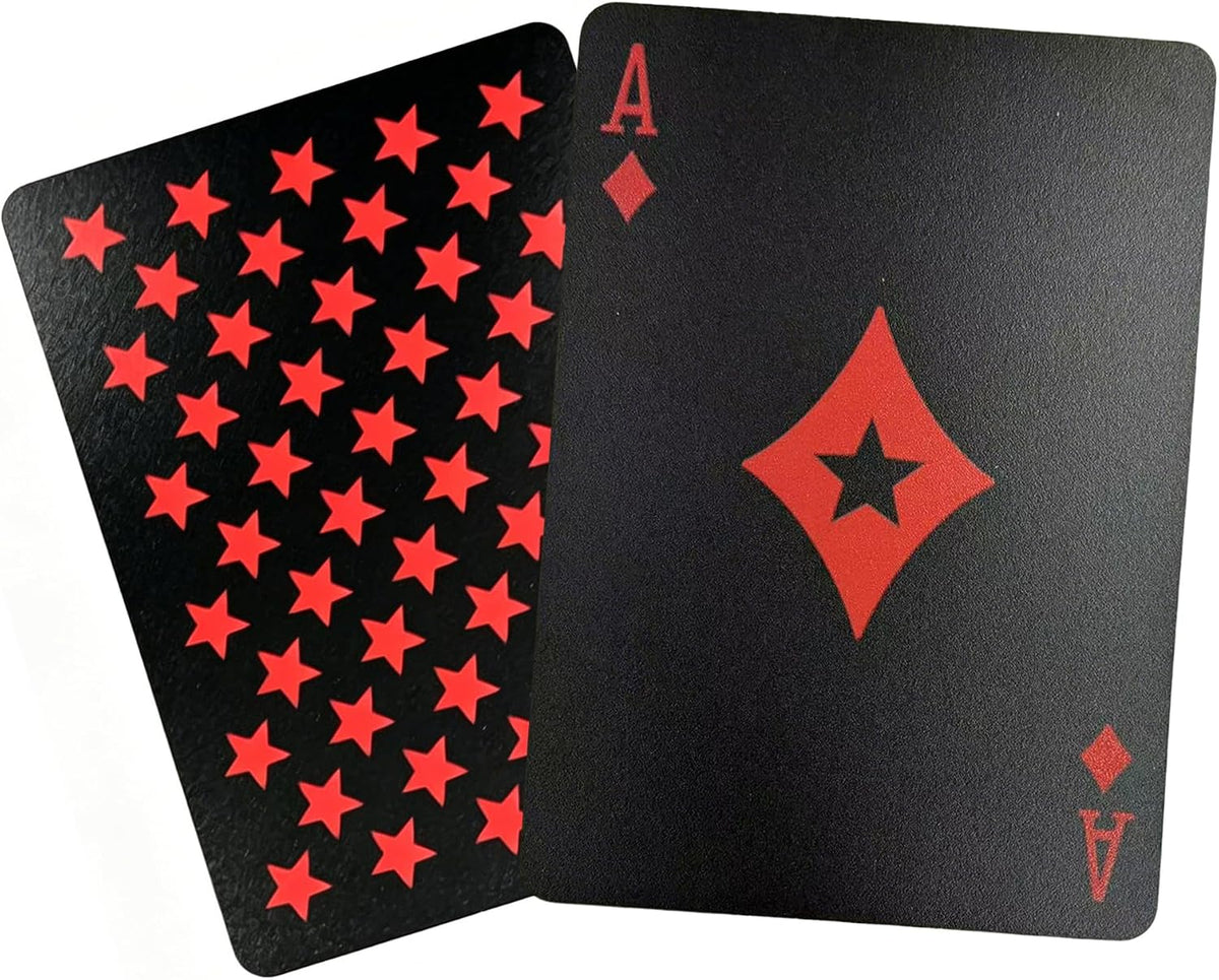 WJPC Easy Shuffling Plastic Waterproof Playing Cards - Red Star