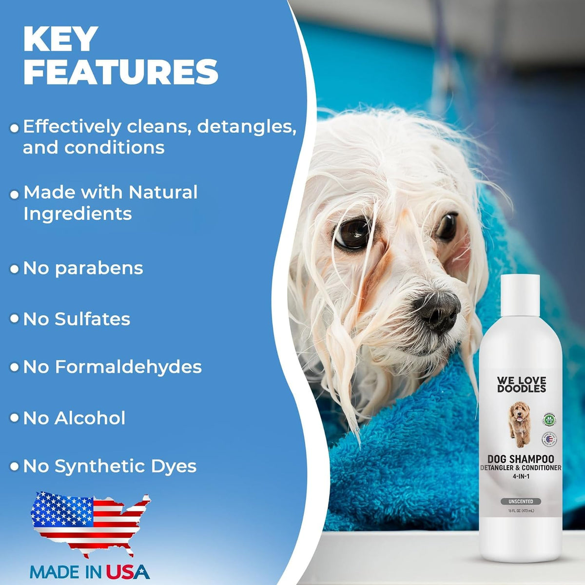 Puppy Shampoo and Conditioner, Tearless Puppy Wash - Dog Shampoo - Unscented - image 3