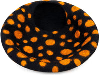 Woolygon Felt Cat Cave Bed, Merino Wool, Handcrafted – Essentials for Cats - Black Polka - image 3