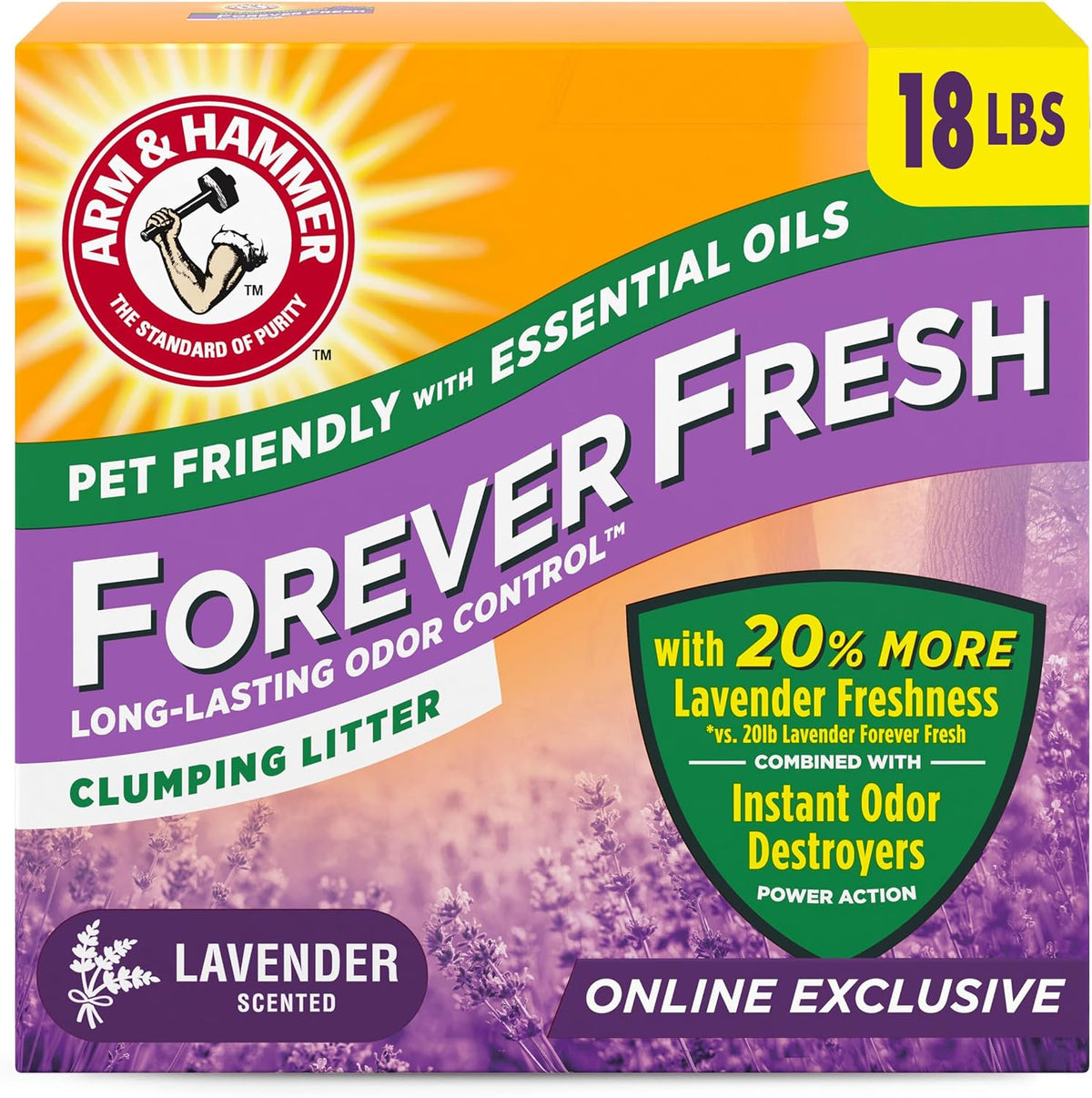 Arm & Hammer Forever Fresh Clumping Cat Litter Lavender - 18 Pound (Pack of 1) / Lavender