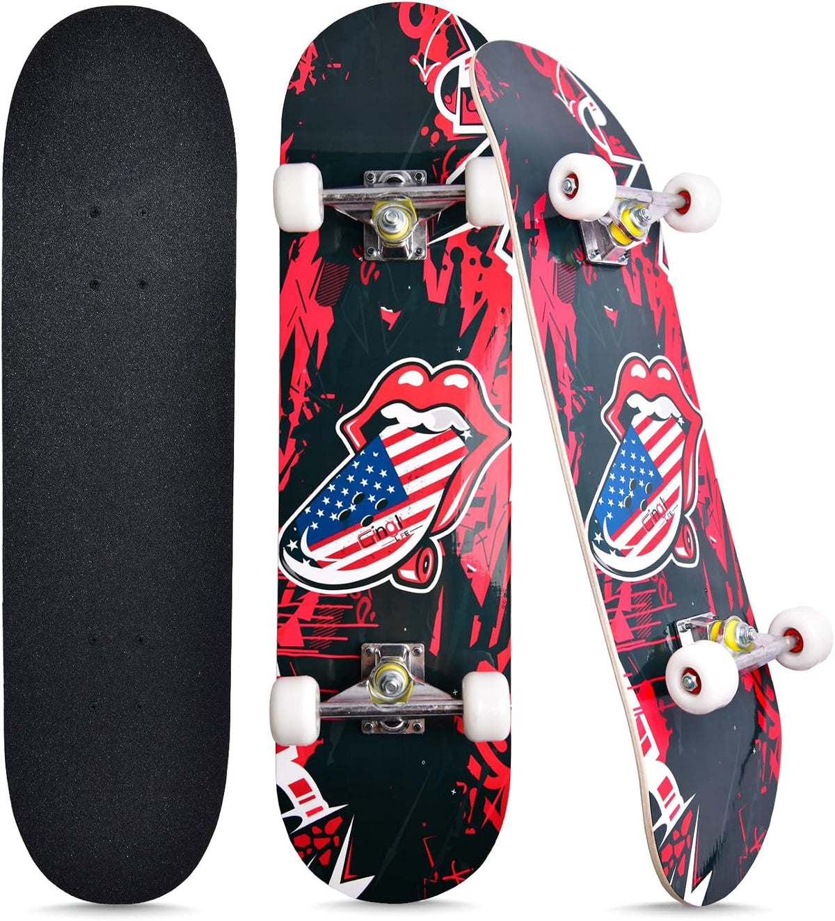 Skateboards for Beginners Kids Boys Girls and Adults, 31''x8'' - Rockwave
