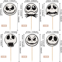 24 PCS Halloween Bat Cupcake Toppers Black Glitter Bat Cupcake Picks - Pattern B9 - image 2