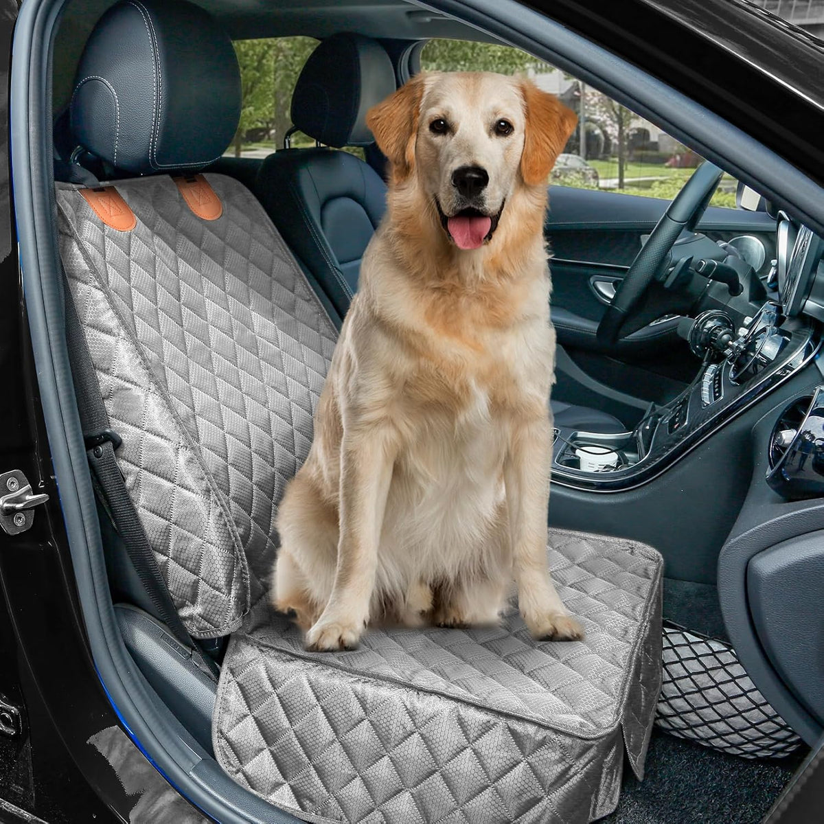 2 Pack Pet Car Seat Cover for Front Seat - gray - image 4