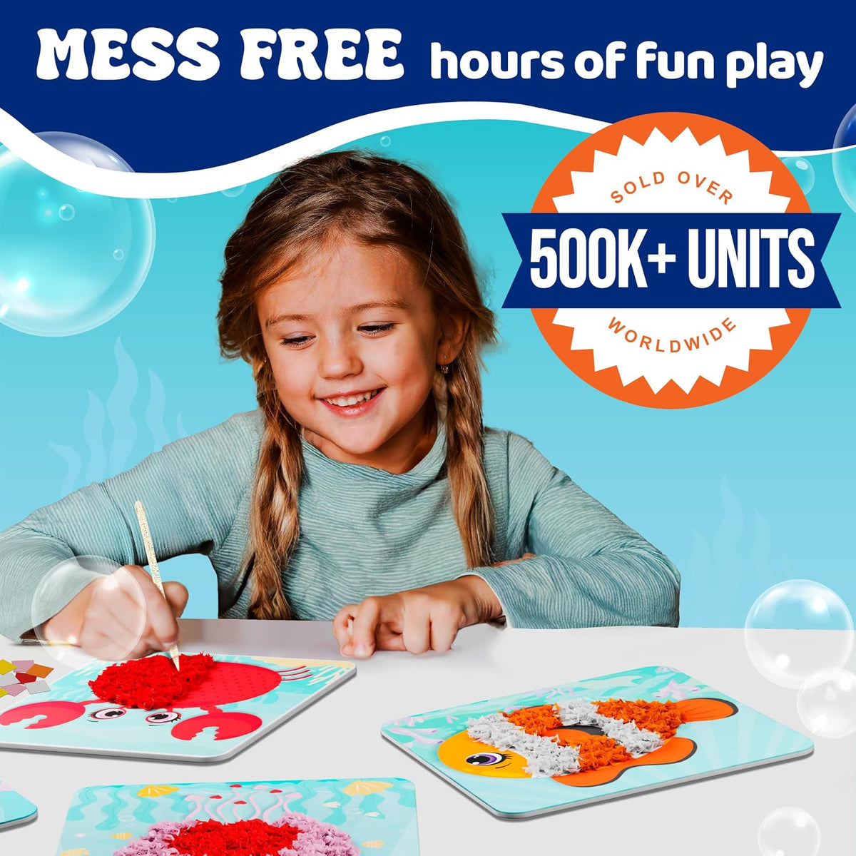 Jackinthebox Poke Art Magical Flower Pressing Craft Kit for Girls - Ocean - image 3