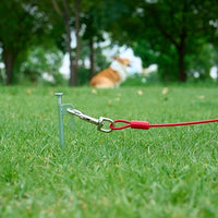Amazon Basics Tie-Out Cable For Dogs Up to 56.7kg/914.4cm (Pack of 1), Red