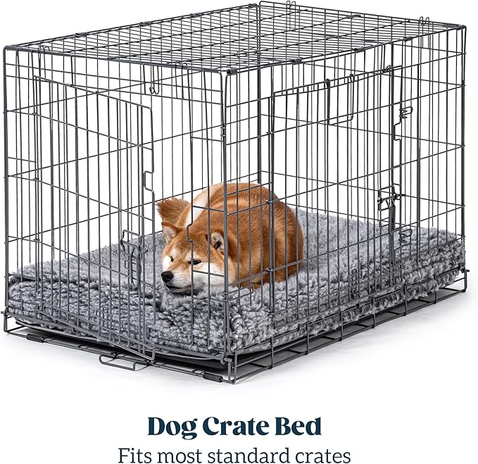 Stoutwool 4" Indestructible Dog Bed - Orthopedic Chew Proof Dog Crate Pad - Fluffy Kennel Mat for Aggressive Chewers - Ideal for Small Breeds & Fits 24-Inch Crate - 23"x16", Charcoal