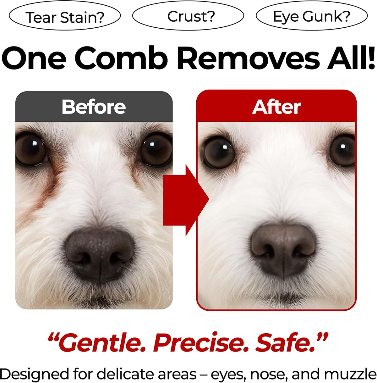 Facial Grooming Comb – Essentials for Dogs - 2 Count (Pack of 1) - image 3