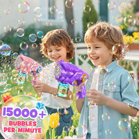 Nicmore automatic bubble gun 2-pack for kids with bubble solution bottles - view 5