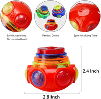 PROLOSO 12 pack of LED light up spinning tops with launchers in assorted colors - view 3
