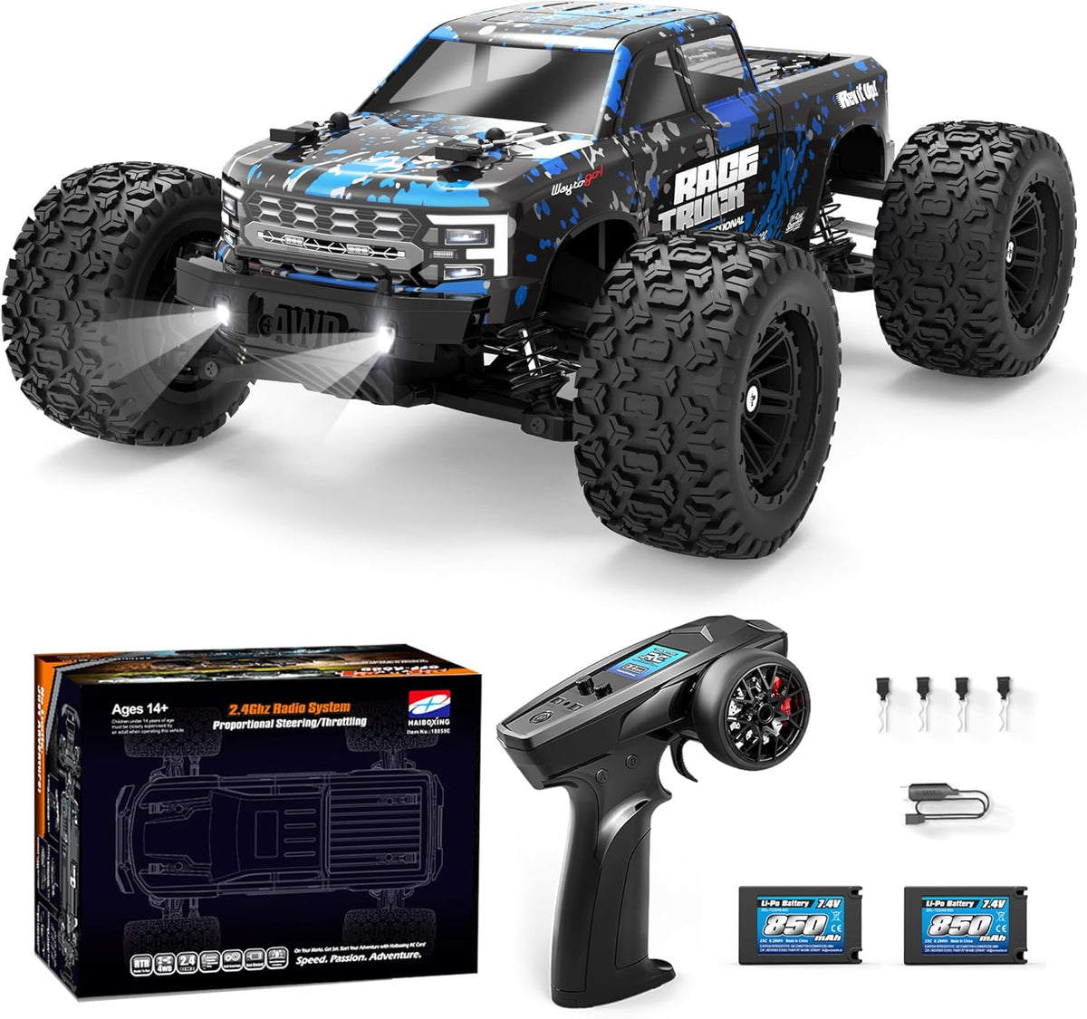 HAIBOXING RC Cars 1/18 Scale 4WD Off-Road Monster Trucks with 36+KM/H