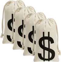 Apipi 4 Pack 6.7" W × 9" H Canvas Money Bags - M-7 x13 in